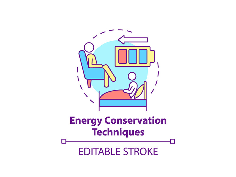 Energy conservation technique concept icon