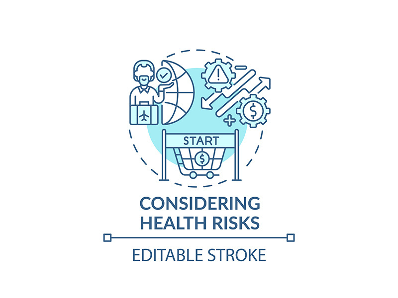 Considering health risks concept icon
