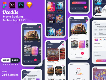Ocodile-Movie Booking MobileApp UI Kit (Light & Dark) preview picture