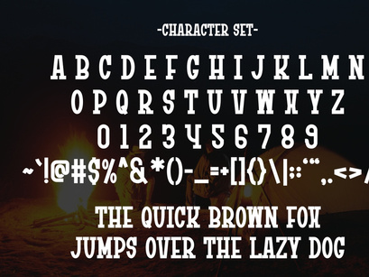 Camping Sticker - Vintage Slab Serif Font