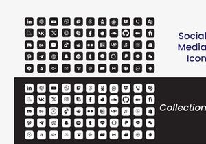 Popular social media icons