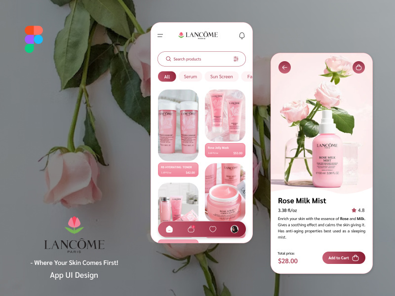 Skin Care Products App Design