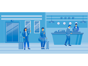 Hotel check in flat vector illustration preview picture