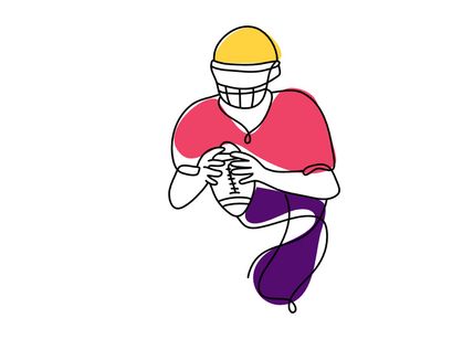 Line art flat illustration Super Bowl