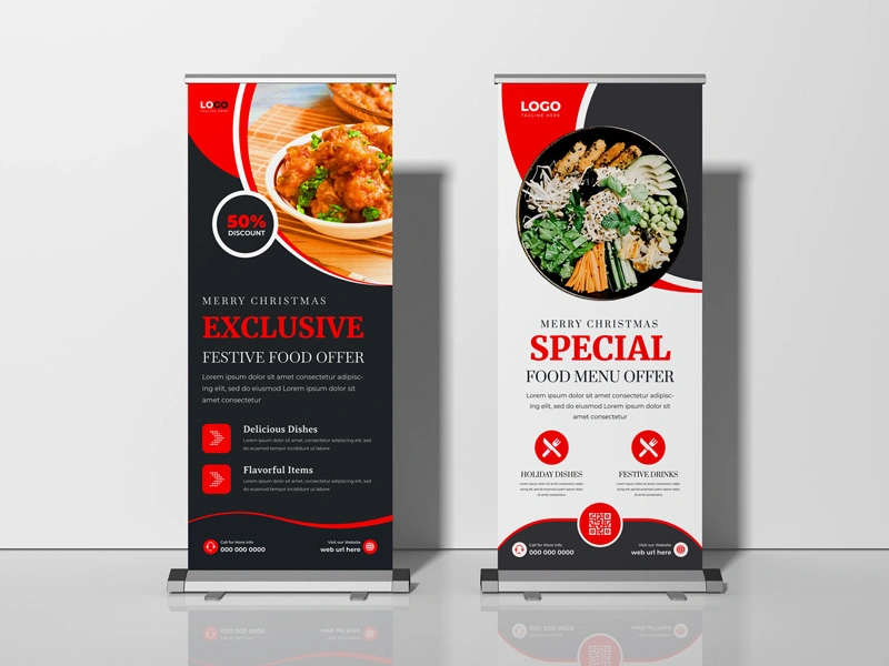 Food Menu Roll Up Banner Template Ver-2