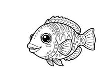Cute cartoon fish smiling vector illustration flat design