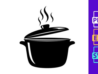 Steaming pot with open lid