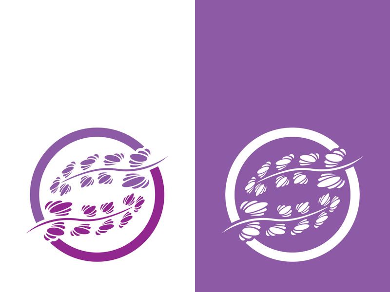 Fresh lavender flower logo vector flat design