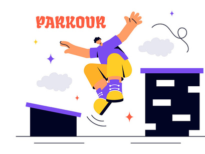 14 Parkour Sports Illustration