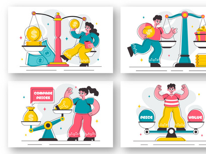 9 Compare Prices Economy Illustration