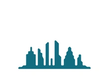Modern city skyline icon silhouette vector illustration design