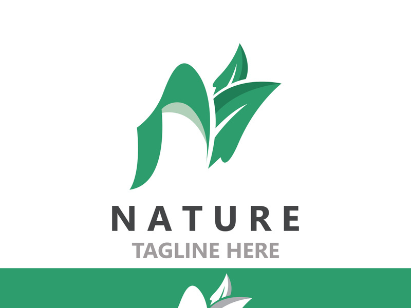 Nature leave logo design, vector plant eco style botanical collection business template