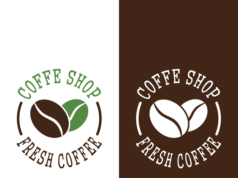 Coffee bean icon vector illustration template