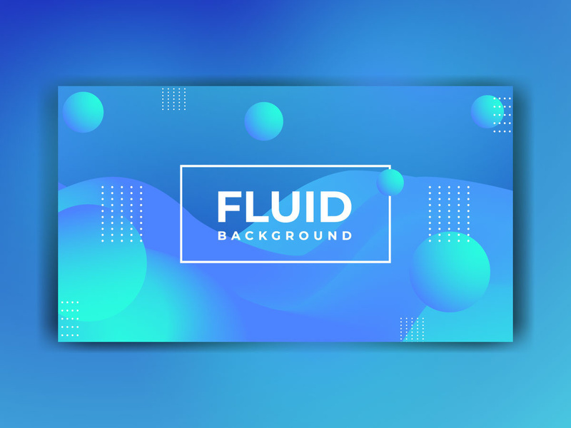 Modern Abstract Blue Fluid Background Template