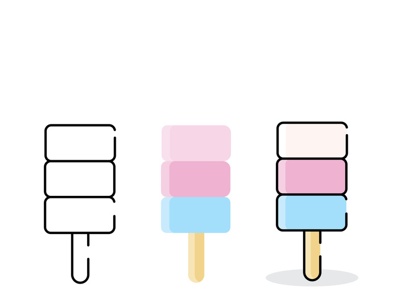 Minimalist Ice Cream vector illustration