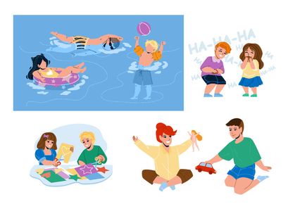 Kid boy girl characters