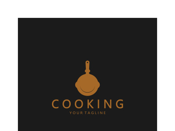 frying pan and spatula logo, kitchen cooking equipment, for business, company, restaurant preview picture