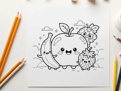 Cute fruits and bottle friendship vector illustration flat design