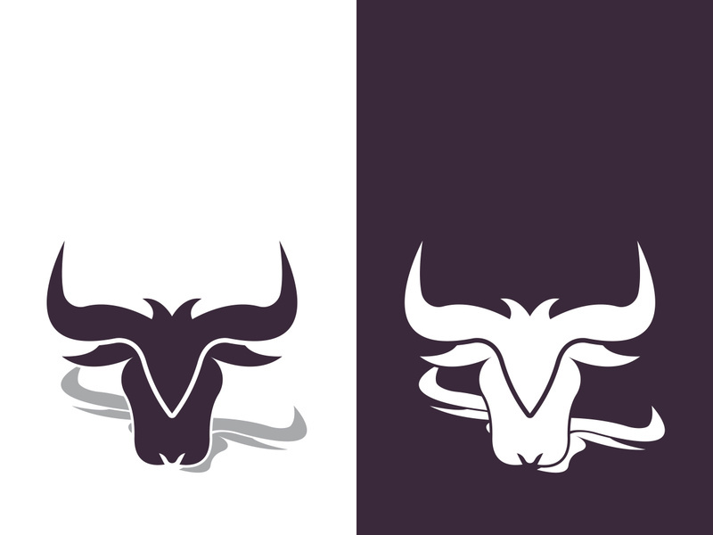 Bull head logo vector icon design