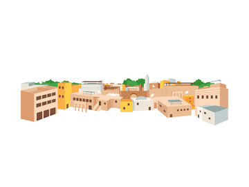 Arab medina flat color vector object preview picture