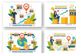 12 Franchise Advertising Business Illustration
