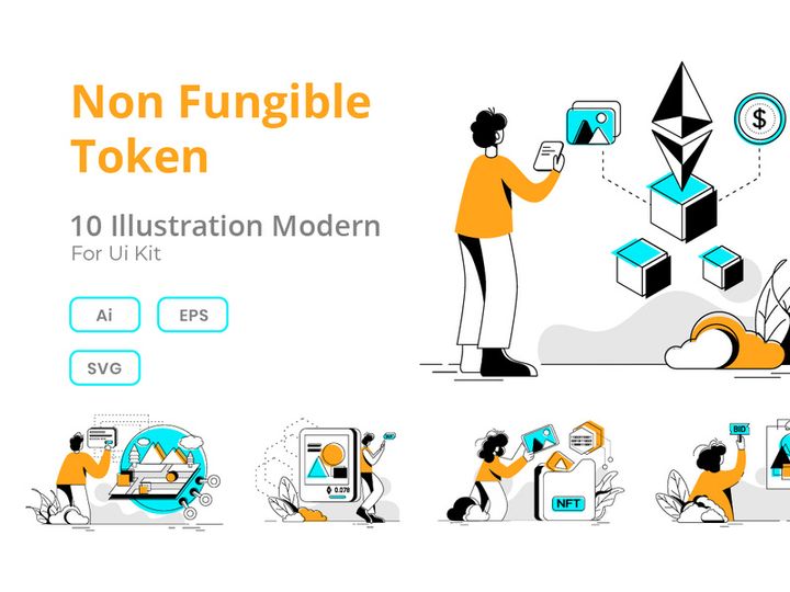 NFT  Flat Illustration concept preview picture