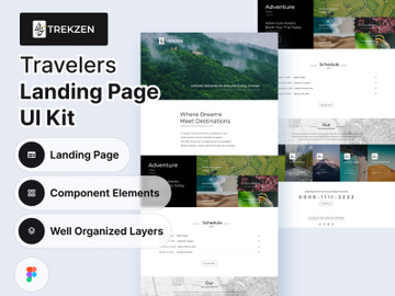 Trekzen | Adventure and Exploration for Travelers Landing Page UI Kit preview picture
