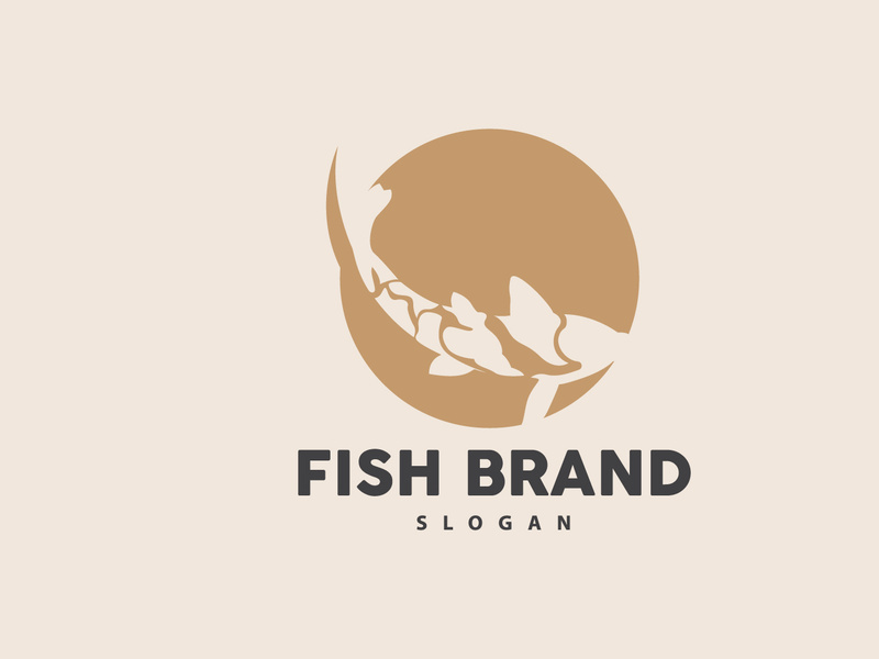 Koi Fish Logo Design, Ornamental Fish Vector