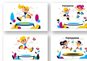 9 Trampoline Sport Illustration