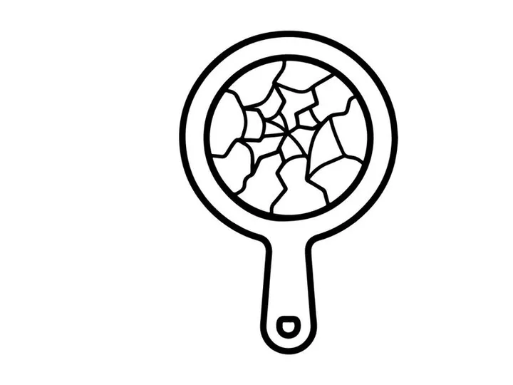 Hand-drawn Halloween sieve icon for spooky season designs. Vector-style kitchen strainer with cobweb pattern for festive graphics.