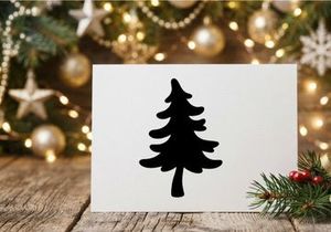 Black Christmas tree silhouette icon isolated on a white background for holiday design