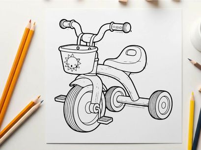 Vintage tricycle with basket vector illustration flat design