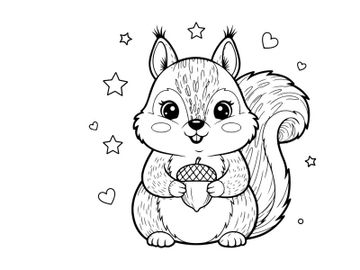 Cute squirrel holding ice cream vector illustration preview picture