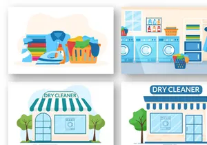 12 Dry Cleaning Store Service Illustration