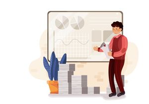 Businessman doing sales analytics