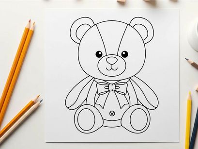 Cute teddy bear with bow tie vector illustration flat design