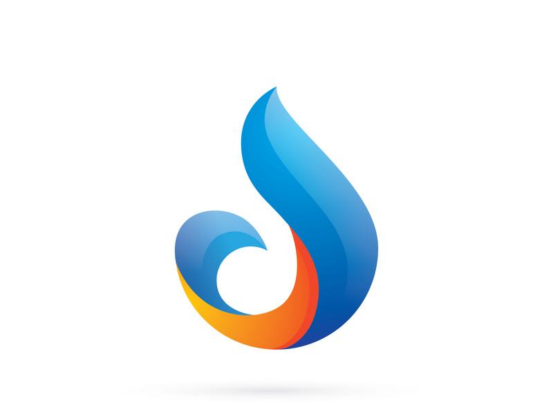 Abstract logo made with colorful water drop shape