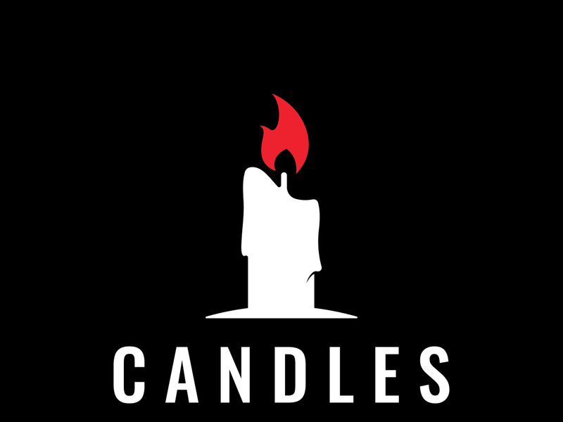 Simple burning luxury candlelight logo design with isolated background.Template for business, sign, company.