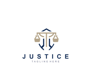 Justice logo design simple lawyer minimalist legal symbol illustration preview picture