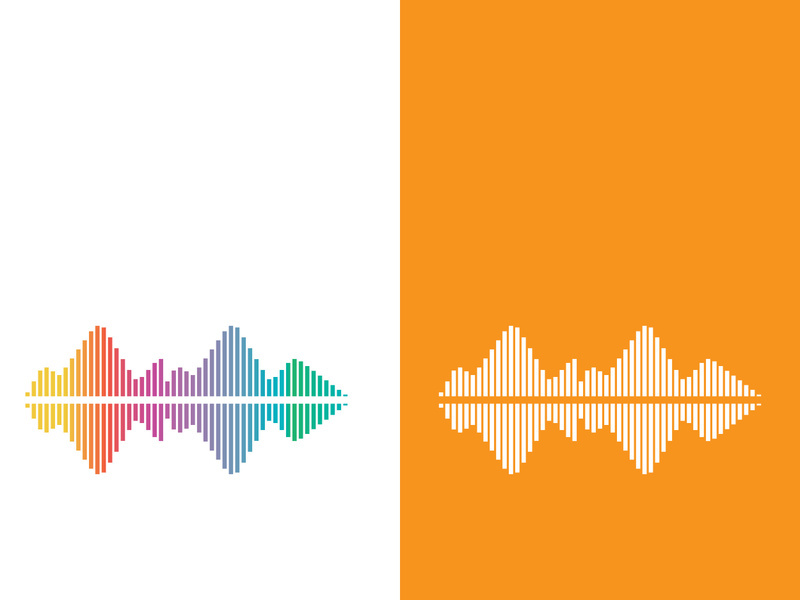 Sound waves logo background modern music vector image