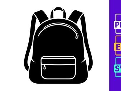 Classic Backpack Design with a Rounded Front Pocket and Adjustable Straps, Perfect for School, Hiking, or Daily Commuting. Simple Vector Icon.