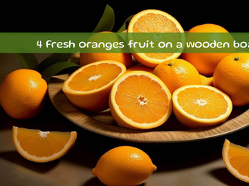 Fresh oranges fruit on a wooden board preview picture