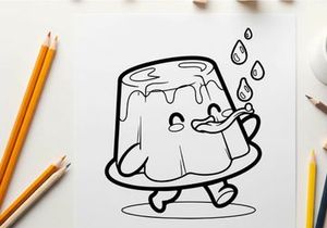 Melting ice cream crying sad face vector illustration