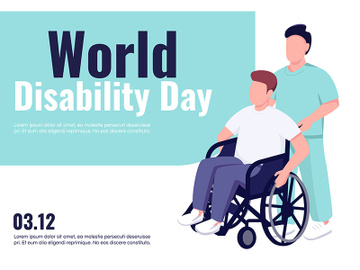 World disability day banner flat vector template preview picture