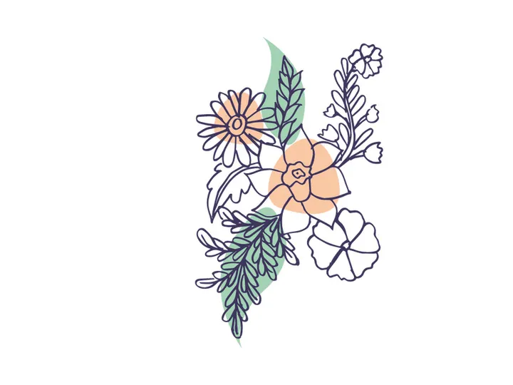 Line Art Flower, Wall Art and Decoration