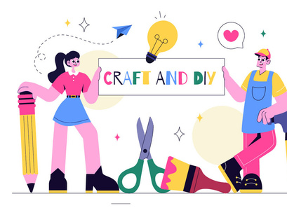 10 DIY Craft Workshop Illustration