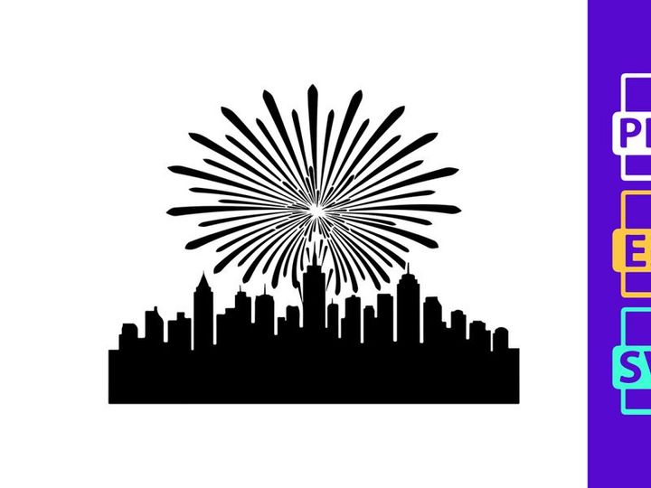 Cityscape Fireworks Celebration Urban