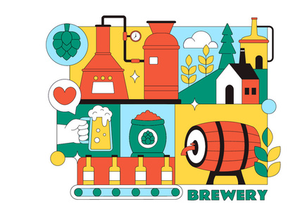 10 Brewery Production Process Illustration