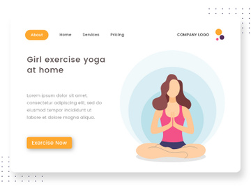 A girl exercise yoga at home vector illustration concept preview picture