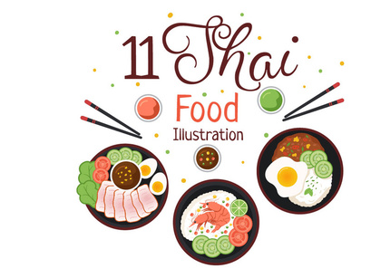 11 Traditional Thai Food Illustration